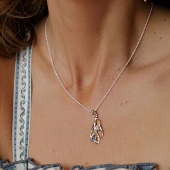 Blue Topaz And Freshwater Pearl Pendant, 2 of 9
