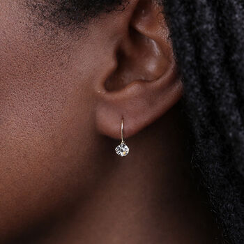 Tiny Sterling Silver Cubic Zirconia Drop Earrings – 4mm, 3 of 11