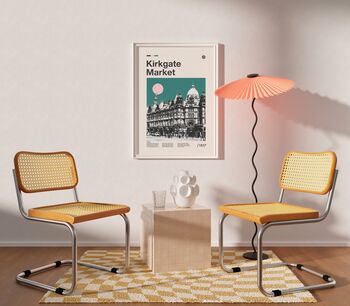 Leeds Kirkgate Market Mid Century Style Print, 7 of 9