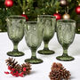 Set Of Four Botanical Fern Green Wine Goblets, thumbnail 1 of 7