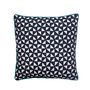 Kites Embroidered Cushion Square Grey/Turquoise Piping, thumbnail 1 of 2