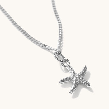 Mini Starfish Necklace Silver Or 18ct Gold Plated Vermeil, 2 of 5