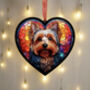 Yorkshire Terrier Stained Glass Effect Heart Suncatcher, thumbnail 2 of 5
