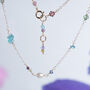 Dainty Gemstone Swarovski And Pearls Chain Necklace, thumbnail 5 of 11