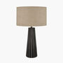 Black Wash Mango Wood Textured Cone Table Lamp, thumbnail 3 of 8