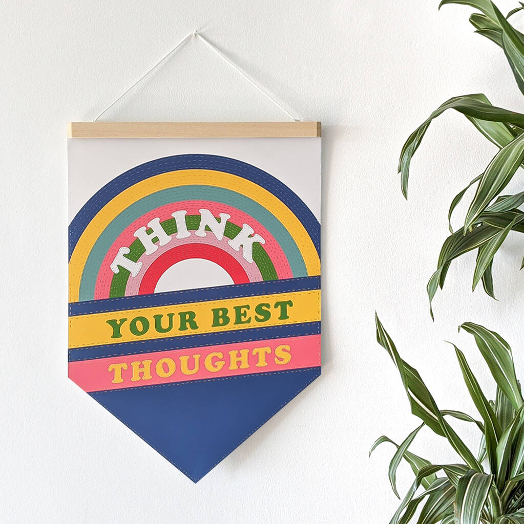 'Think Your Best Thoughts' Pennant Print, 1 of 4