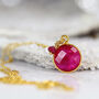 Round Ruby Pendant Necklace In Silver Or Gold, thumbnail 6 of 8