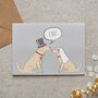 Golden Retriever Wedding / Engagement Card, thumbnail 1 of 2