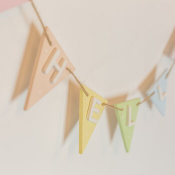 Personalised Wooden Rainbow Bunting, 2 of 3