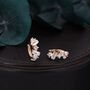 Baguette Cz Cluster Huggie Hoop In Sterling Silver, thumbnail 3 of 12