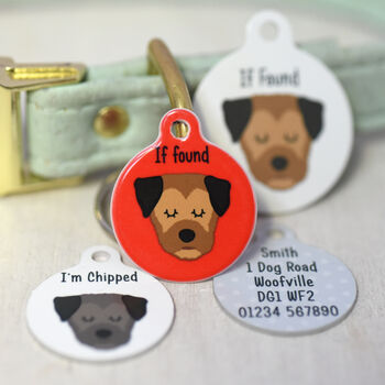 Border Terrier Personalised Dog ID Tag, 10 of 12