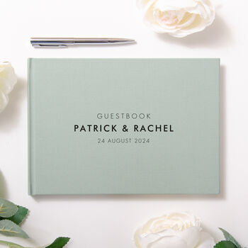 Personalised Linen Guest Book Wedding, 7 of 8