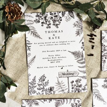 Woodland Fern Wedding Invitation Set, 2 of 12