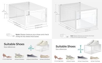 Eight White Stackable Shoe Boxes Storage Organisers, 2 of 6