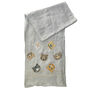 Hand Embroidered 100% Linen Scarf With Cat Face Design, thumbnail 5 of 6