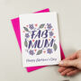 Fab Mum Floral Mothers Day Card, thumbnail 1 of 3