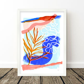 Orange And Blue Abstract Print Set Of Three, 10 of 12