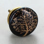Black Gold Tree Of Life Ceramic Door Knobs, thumbnail 3 of 11