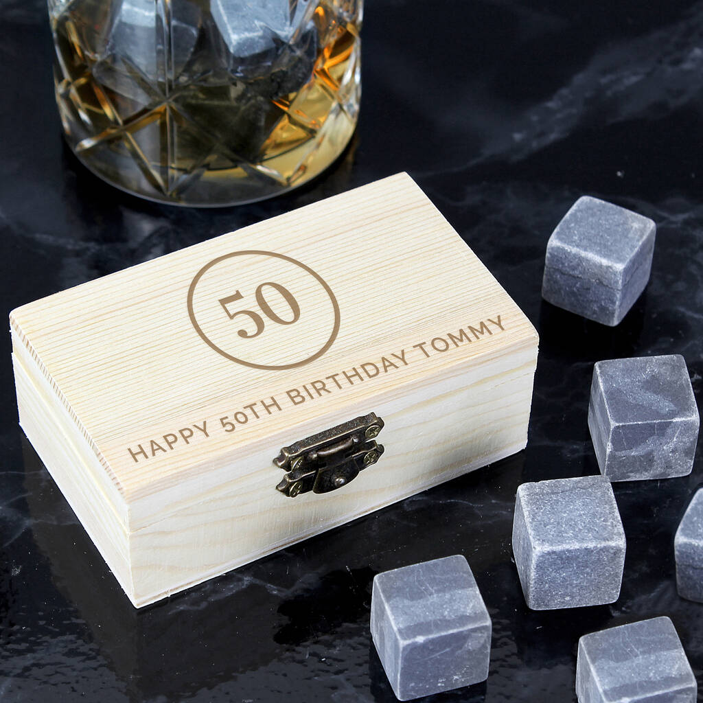 Personalised Birthday Box Of Whiskey Stones, 1 of 3