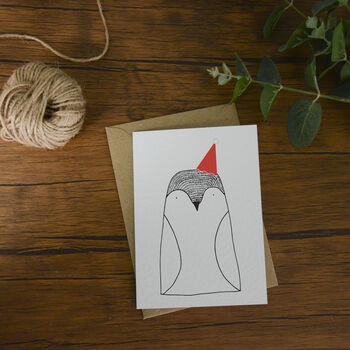 Penguin Illustrated Christmas Card, 3 of 4