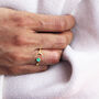 Sterling Silver Moon And Birthstone Open Ring, thumbnail 2 of 7