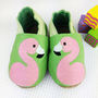 Embroidered Flamingo Children's Slippers, thumbnail 4 of 7
