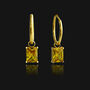 Citrine Pendant Hoop Earrings, 18k Gold Plated, thumbnail 1 of 6