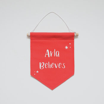 Red Personalised Christmas Felt Banner, 3 of 5