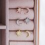 Sterling Silver Asymmetric Moon And Starburst Stud Earrings, thumbnail 1 of 12