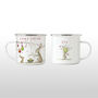 Personalised Easter Enamel Mug With Cute Rabbits, Festive Holiday Gift For Family And Friends, thumbnail 2 of 5