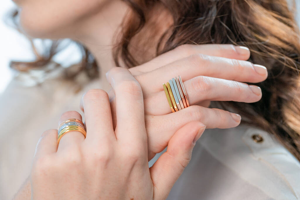 Rose Gold Vermeil Geometric Ring Modern Design By NEOLA