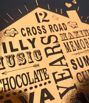 Personalised 22nd Copper Wedding Anniversary Home Print, 4 of 4