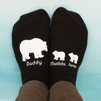 Personalised Polar Bear Daddy Men's Socks, 2 of 6