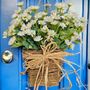 Spring Cream Wildflower Basket Door Wreath, thumbnail 1 of 8