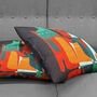 Abstract Cats Pillow Cover With Multicoloured On Black, thumbnail 4 of 7
