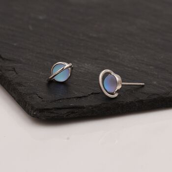 Sterling Silver Little Planet Stud Earrings, 4 of 12