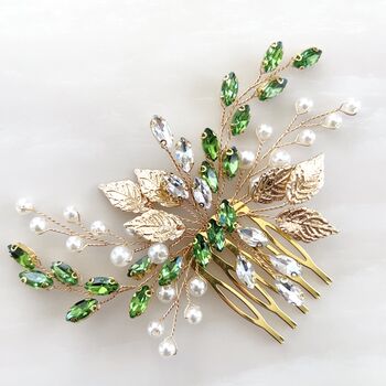 Green And Gold Hair Comb, 5 of 6