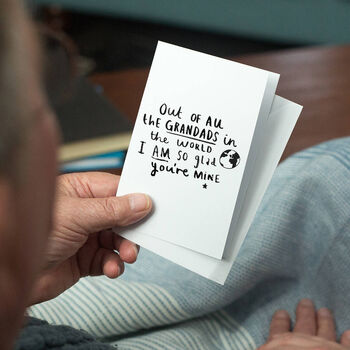 'Grandad I Am So Glad You're Mine' Bookmark Gold, 5 of 9