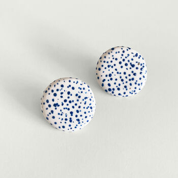 Polka Concrete Studs In Blue, 2 of 2