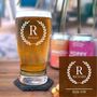Personalised Pint Glass W/ Coaster Beer Gift For Dad, thumbnail 4 of 12
