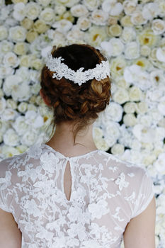 Ivory Lace Bridal Crown 'Kenynen', 7 of 11