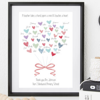 Personalised Teacher Gift Heart Print, 2 of 10