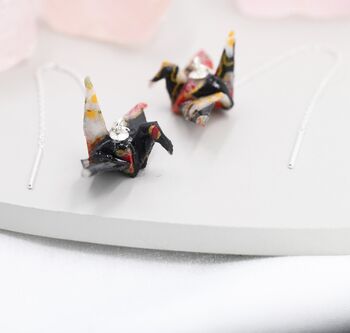 Japanese Paper Origami Crane Ear Threaders Two, 4 of 10