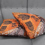 Orange Cushion Cover With Ethnic African Patterns, thumbnail 4 of 7