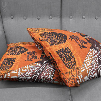 Orange Cushion Cover With Ethnic African Patterns, 4 of 7
