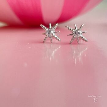 Star Stud Earrings With Sparkly Gemstones, 6 of 9