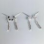 Sterling Silver Feather Dangle Stud Earrings, thumbnail 2 of 3