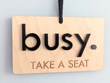 Do Not Disturb Free Busy Sign Work Wood 3D Acrylic Door Hanger, 8 of 9