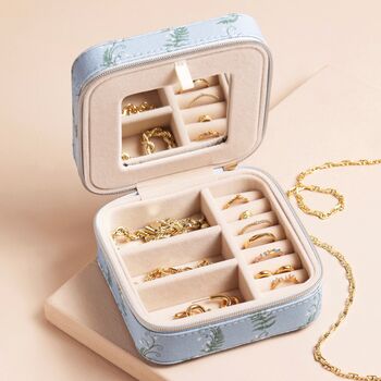 Moonrise Square Linen Travel Jewellery Case, 2 of 4