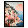 Amalfi Coast Sunrise Italy Pink Blue Wall Art Print, thumbnail 5 of 6